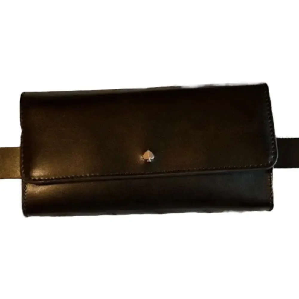 Kate Spade Black Leather Belt Bag Wallet NWT‎